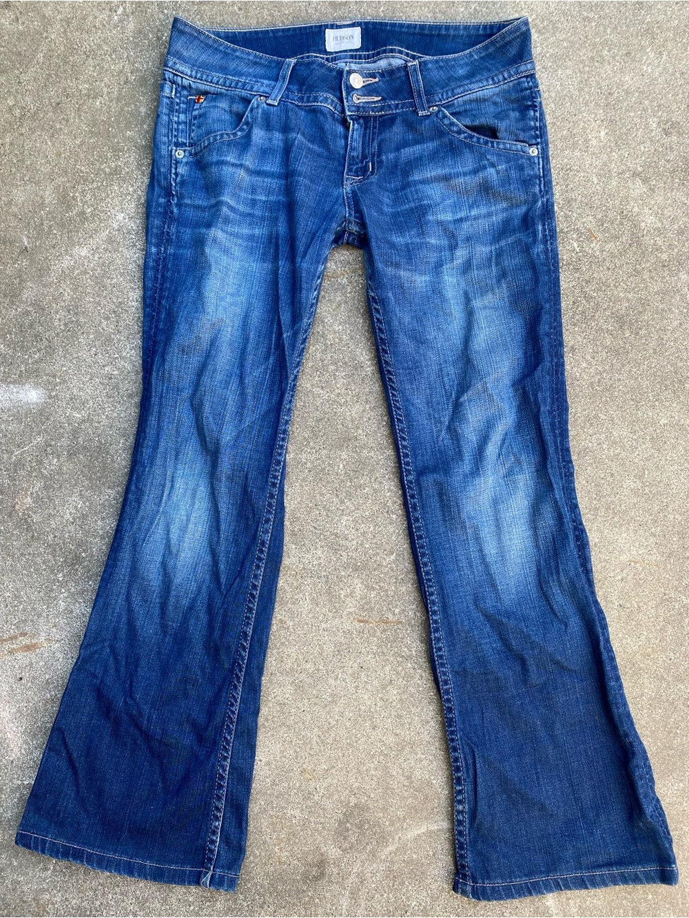 Hudson Signature Bootcut Jeans Double Button Low Rise Y2K Flared Size 28